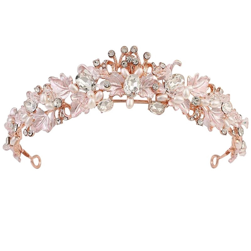 pink headpiece for wedding