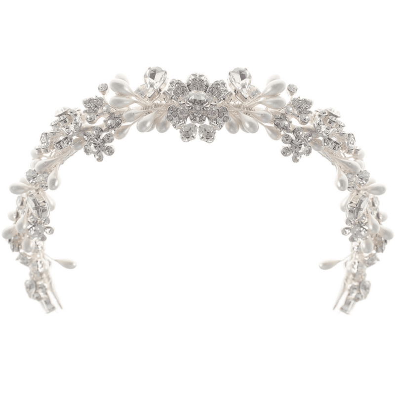 Beaded Wedding Headpiece,Beaded Wedding Headband,Pearls And Crystals Bridal Headband,Beaded 2024 Bridal Headband,White Ivory Wedding Headband