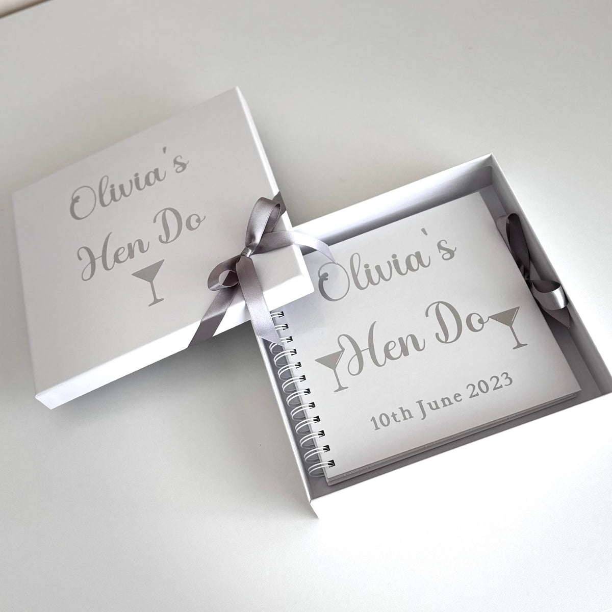 Personalised Hen Do Scrapbook, Gift Box, Hen Party Gift Topknot