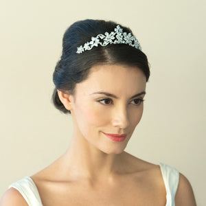 Silver Bridal Tiara Crystal Embellished, Adelle By Ivory & Co.