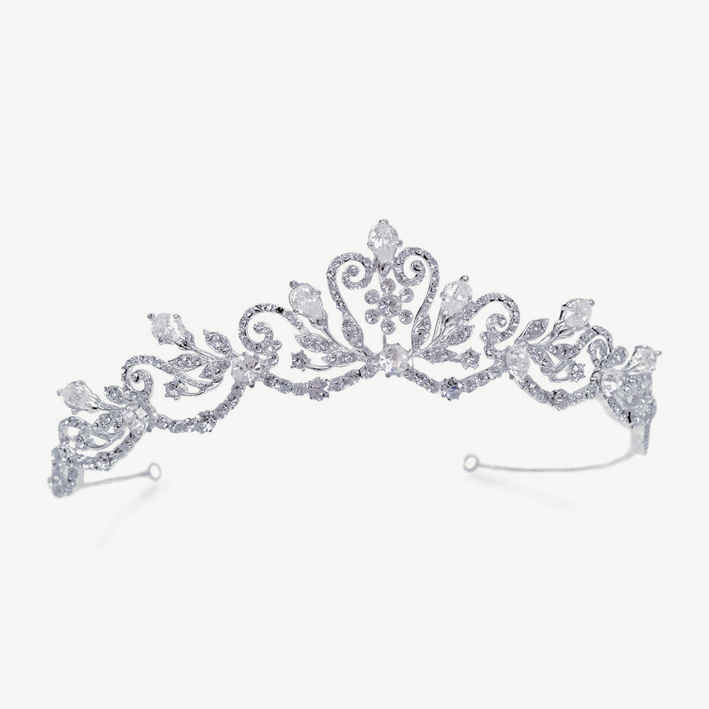 Silver Bridal Tiara Crystal Embellished, Marilyn By Ivory & Co.