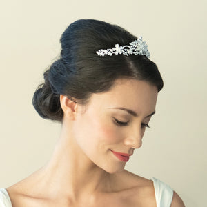 Silver Bridal Tiara Crystal Embellished, Stephanie By Ivory & Co.