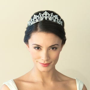 Silver Bridal Tiara Embellished with Crystals, Constance By Ivory & Co.