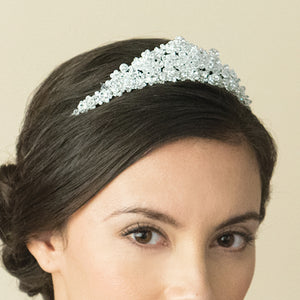 Silver Crystal Princess Bridal Tiara, Jewel, By Ivory & Co.