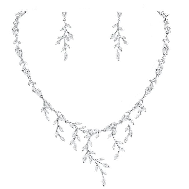 Brides Crystal Necklace & Earring Jewellery Set, A9778