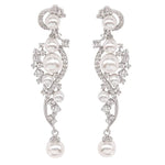Crystal & Pearl Earrings, Chandelier Earrings 9183
