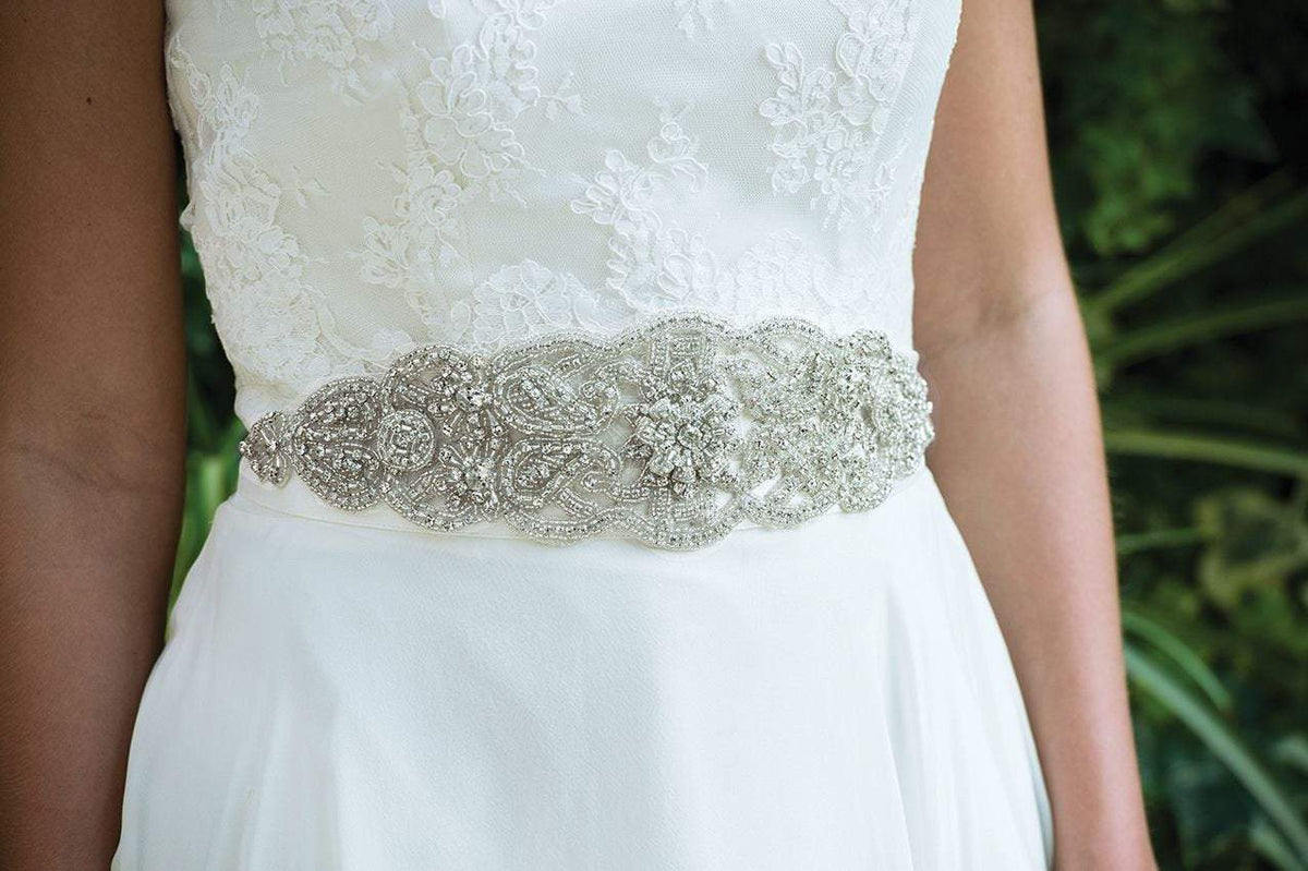 Ivory and Co Crystal Bridal Belt, Wedding Dress Belt, Crystal Organza