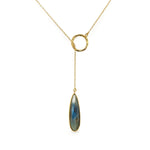 Labradorite Drop Necklace, Pendant, Gemstone Jewellery, RAINFOREST