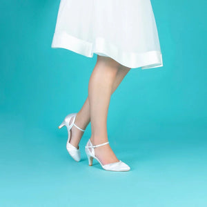 Perfect Bridal Ivory Satin Block Heel Wedding Shoe, Shay ***SALE***