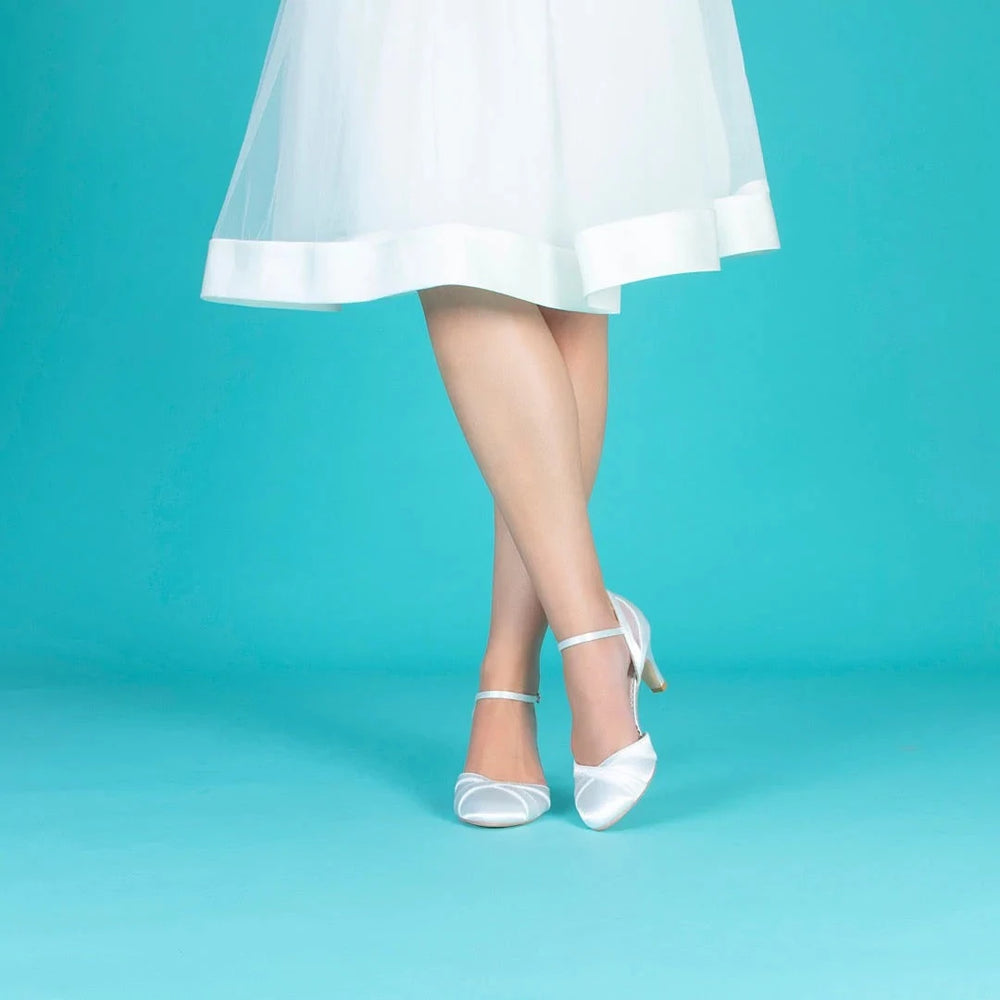 Perfect Bridal Ivory Satin Block Heel Wedding Shoe, Shay ***SALE***