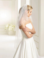 Two Tier Wedding Veil, Corded Edge Ivory Tulle S194