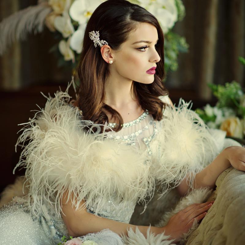 Bridal feather shrug, perfect for wedding dresses