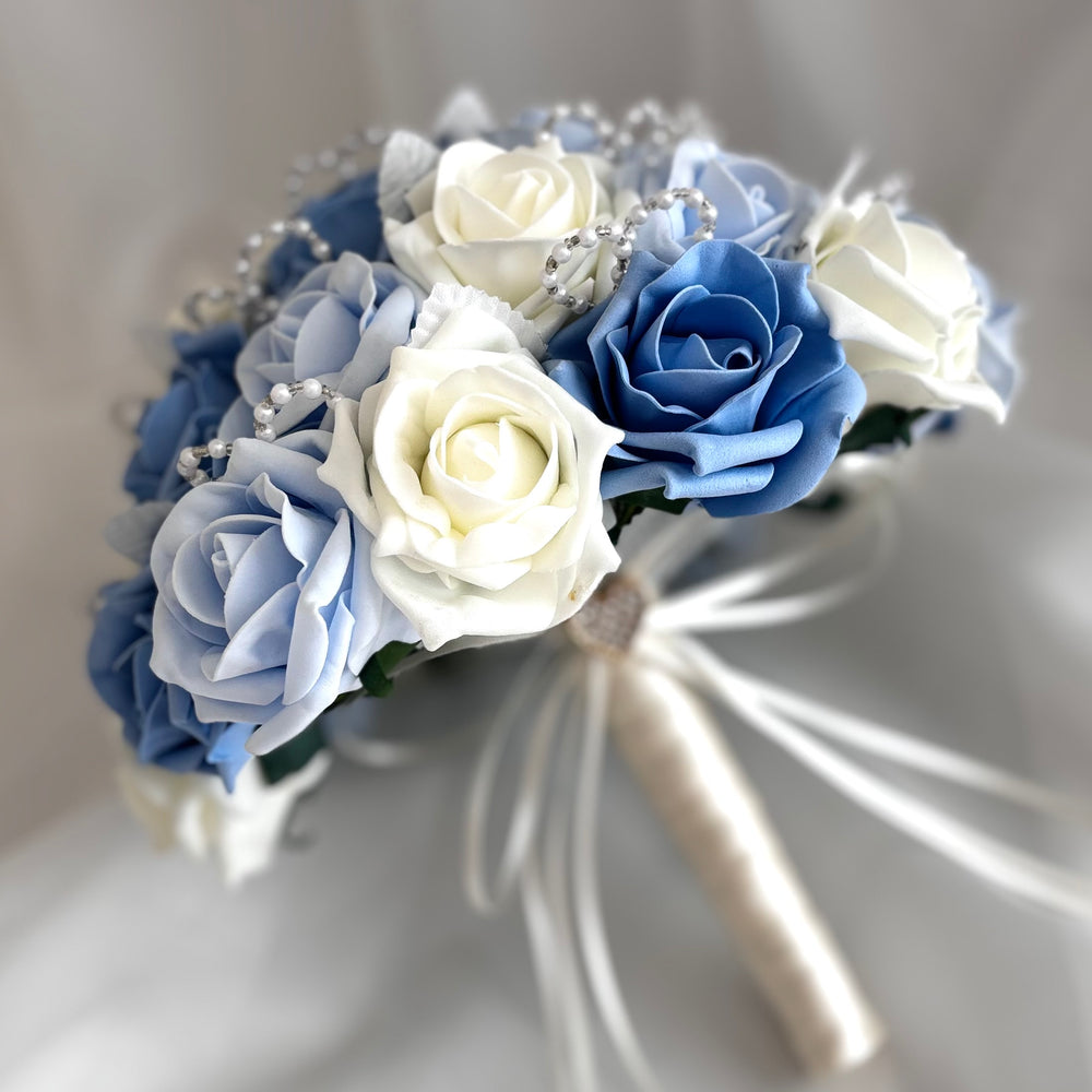 Artificial Wedding Bouquet and Buttonhole, Artificial Bridal Flowers, Roses FL77, ALL COLOURS