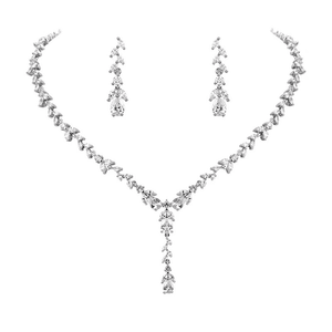 Brides Crystal Necklace & Earring Jewellery Set, A9613
