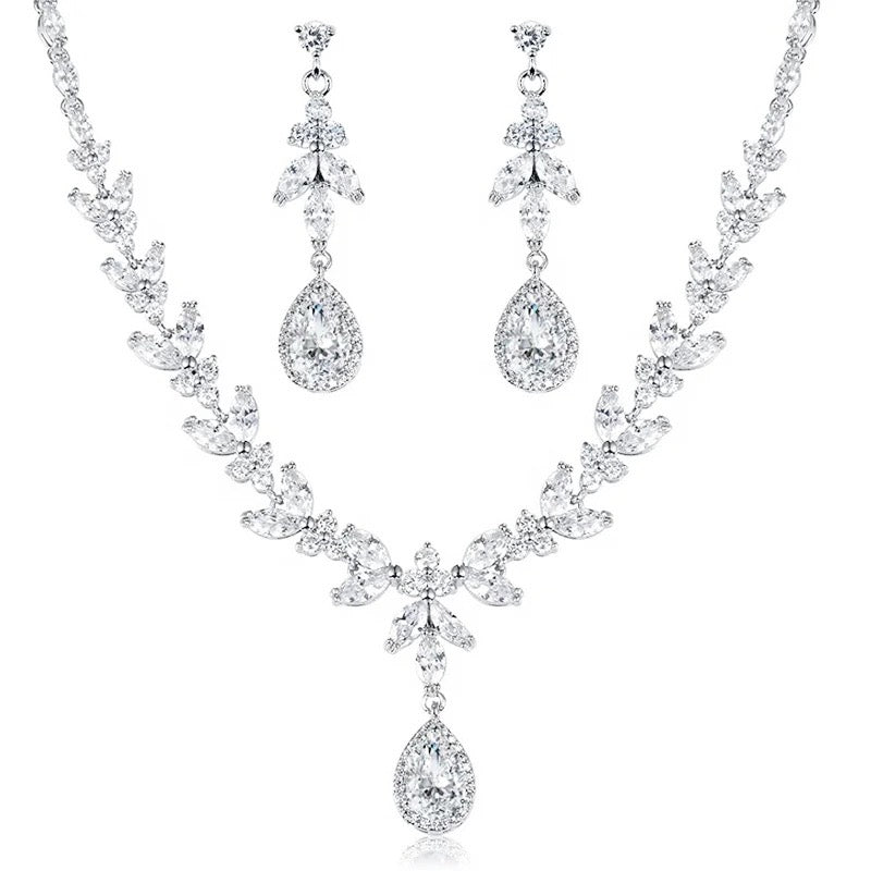 Crystal Bridal Necklace & Earring Jewellery Set, A9726