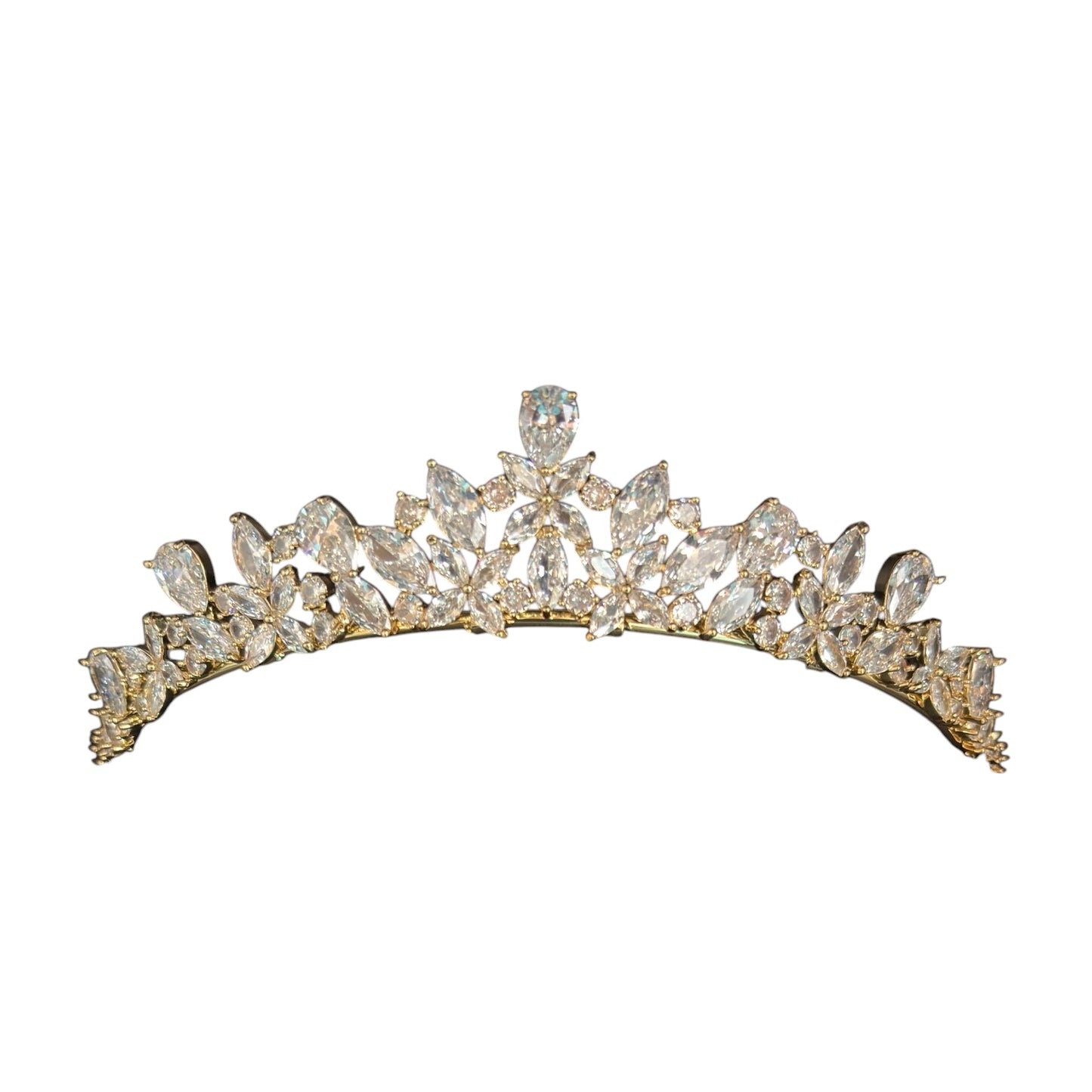 Gold Crystal Bridal Tiara, Wedding Crown