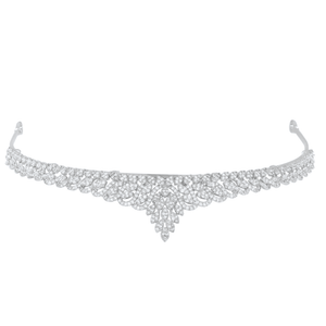 Crystal Bridal Tiara, Silver Wedding Headpiece 9343