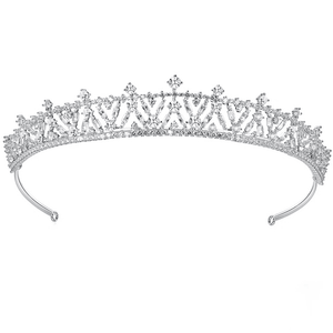 Crystal Bridal Tiara, Silver Wedding Headpiece 9493