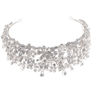 Crystal Bridal Tiara, Silver Wedding Headpiece 9560