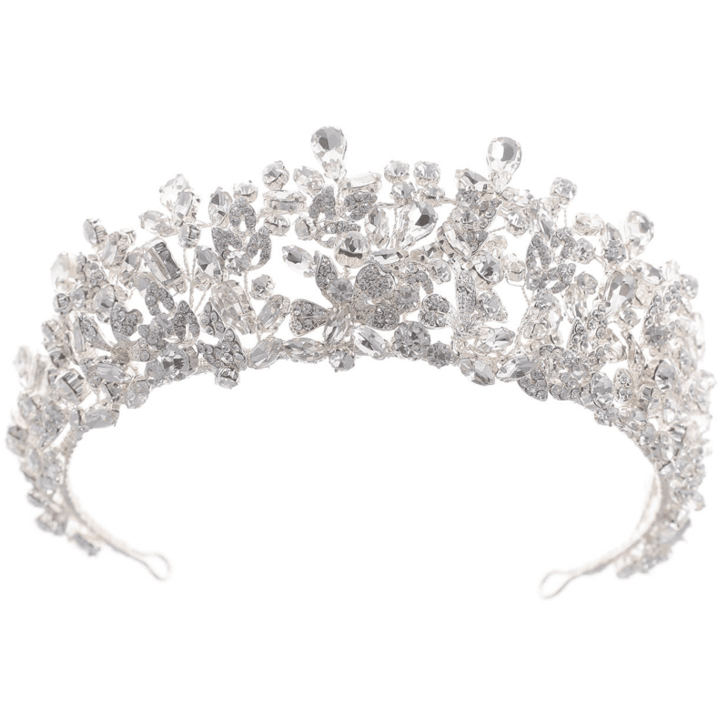 Crystal Bridal Tiara, Silver Wedding Headpiece 9560