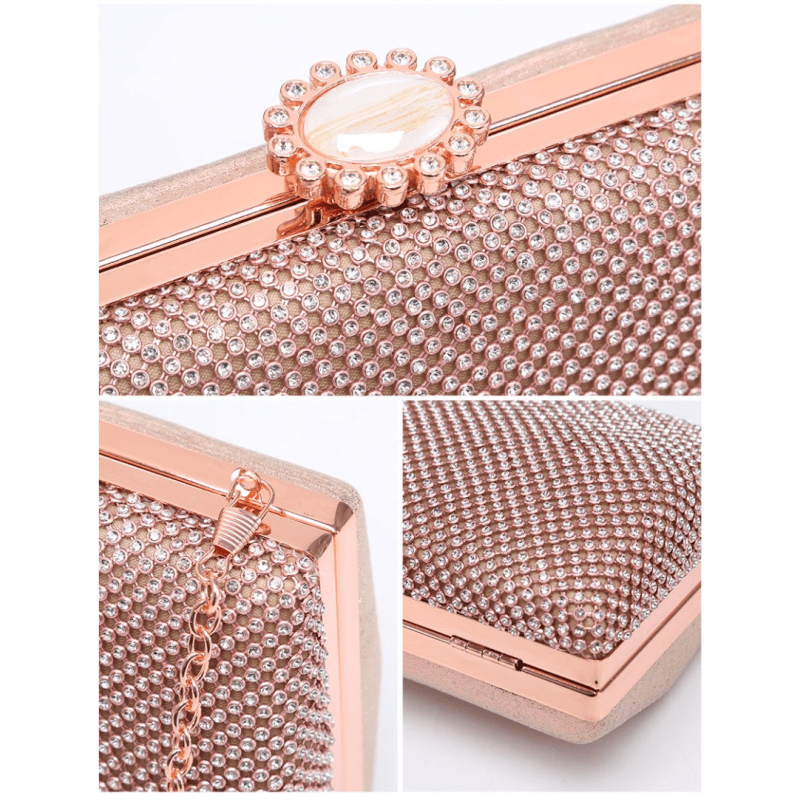 Crystal Clutch Bag, Starlet Glam, Silver, Gold, Rose Gold, Pink or Rainbow