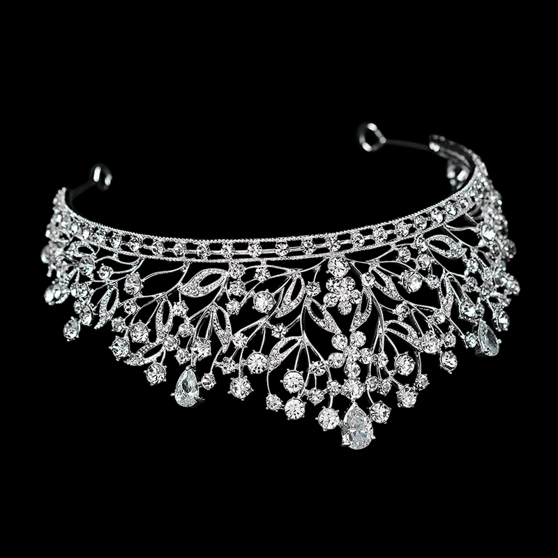 Crystal Embellished Wedding Tiara, Bridal Crown 9265