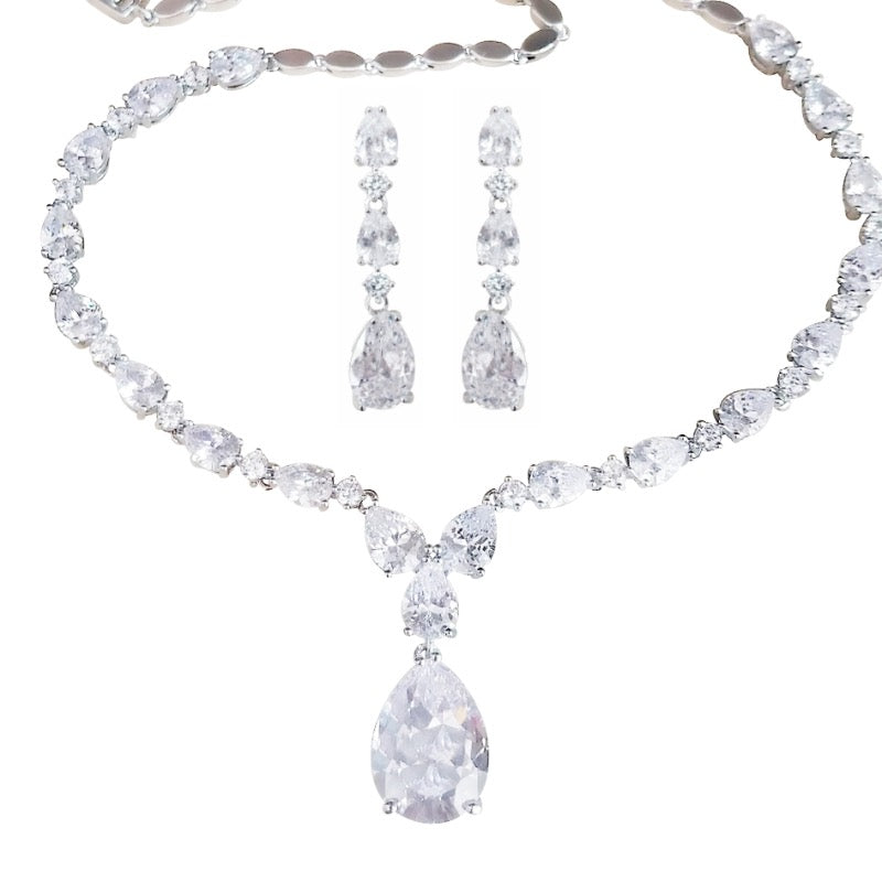 Crystal Necklace & Earring Set, Bridal Jewellery Set, A9723