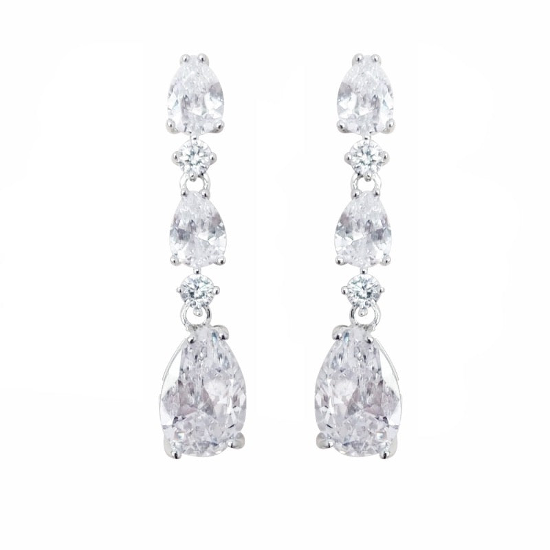 Crystal Necklace & Earring Set, Bridal Jewellery Set, A9723 - Topknot Tiaras & Veils