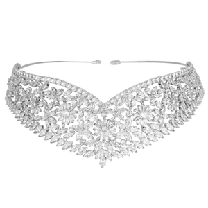 Crystal Wedding Tiara, Silver Bridal Crown 9424