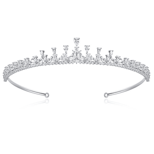 Crystal Wedding Tiara, Silver Bridal Headpiece 9492