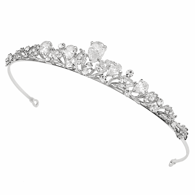 Crystal Wedding Tiara, Silver Wedding Headdress 9533