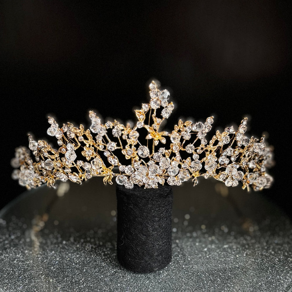 Gold Crystal Wedding Tiara, Brides and Bridesmaids, TT1001