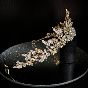 Gold Crystal Wedding Tiara, Brides and Bridesmaids, TT1001