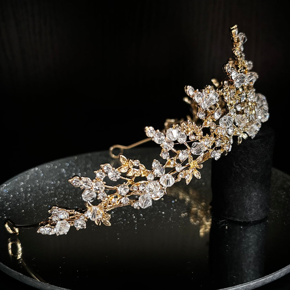 Gold Crystal Wedding Tiara, Brides and Bridesmaids, TT1001