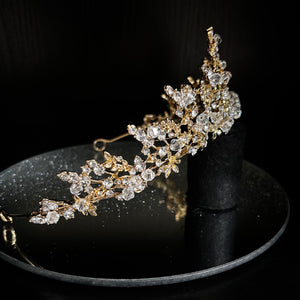 Gold Crystal Wedding Tiara, Brides and Bridesmaids, TT1001