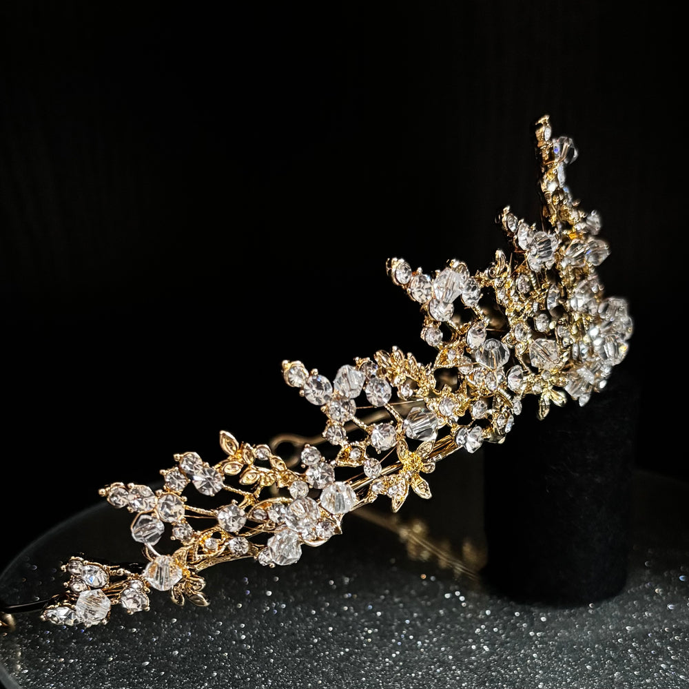 Gold Crystal Wedding Tiara, Brides and Bridesmaids, TT1001