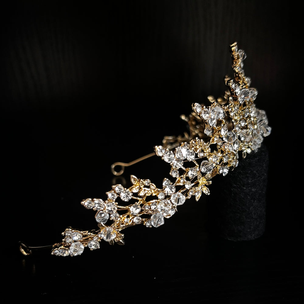 Gold Crystal Wedding Tiara, Brides and Bridesmaids, TT1001