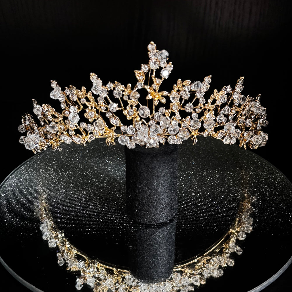 Gold Crystal Wedding Tiara, Brides and Bridesmaids, TT1001