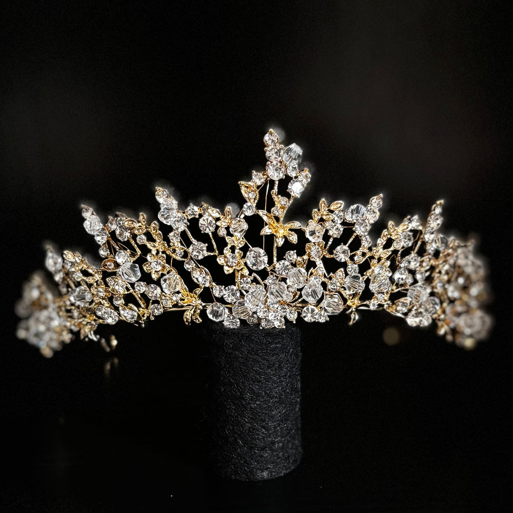 Gold Crystal Wedding Tiara, Brides and Bridesmaids, TT1001