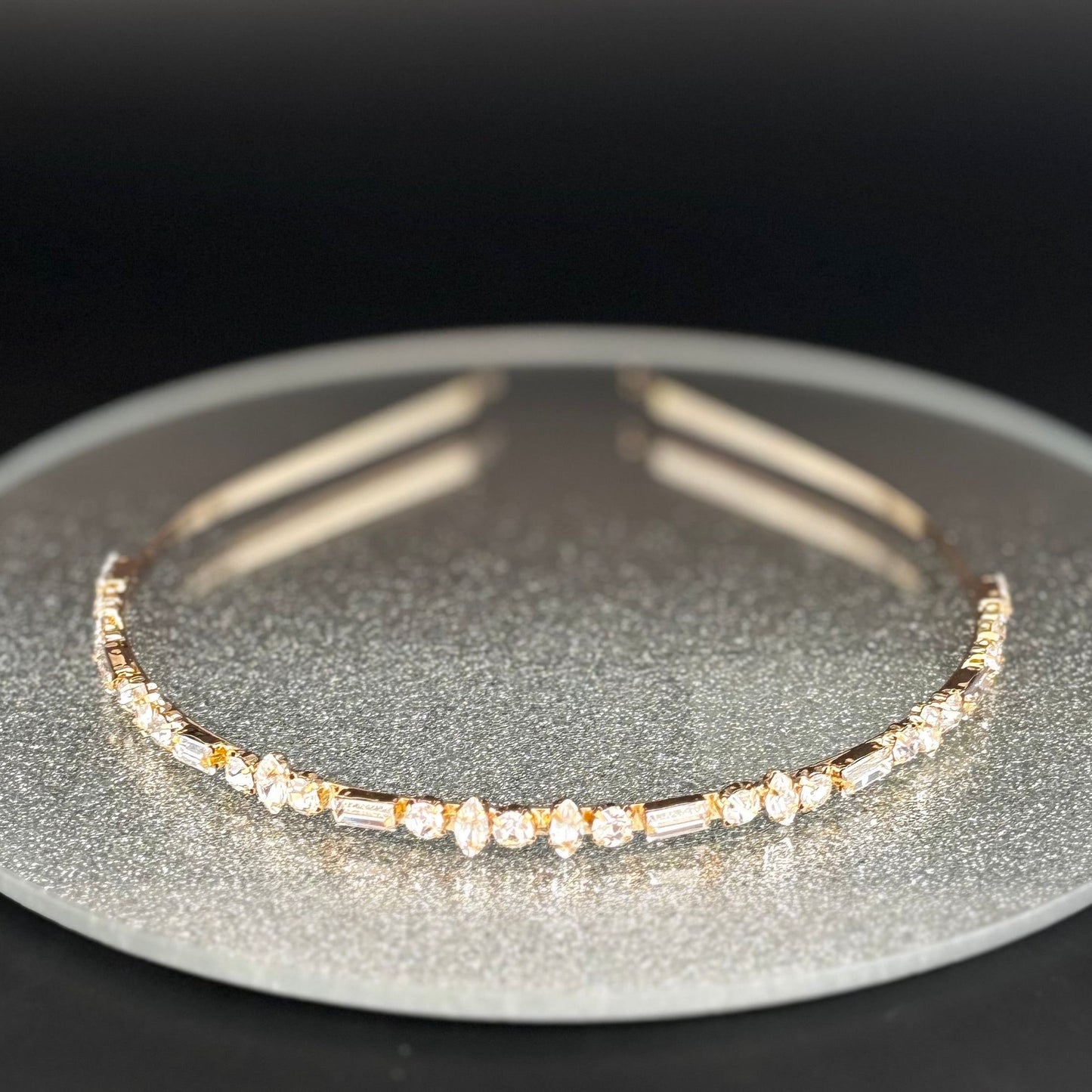 Gold Headband with Crystals, Bridesmaids & Flower Girls Headdress, TT1045 - Topknot Tiaras & Veils