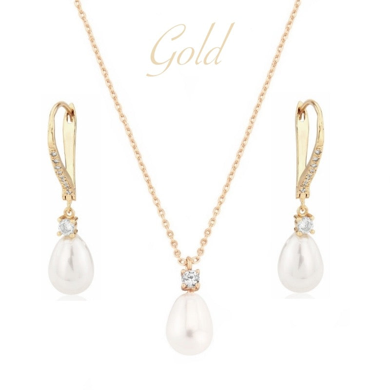 Gold Necklace and Earring Set, Bridal Jewellery A9599