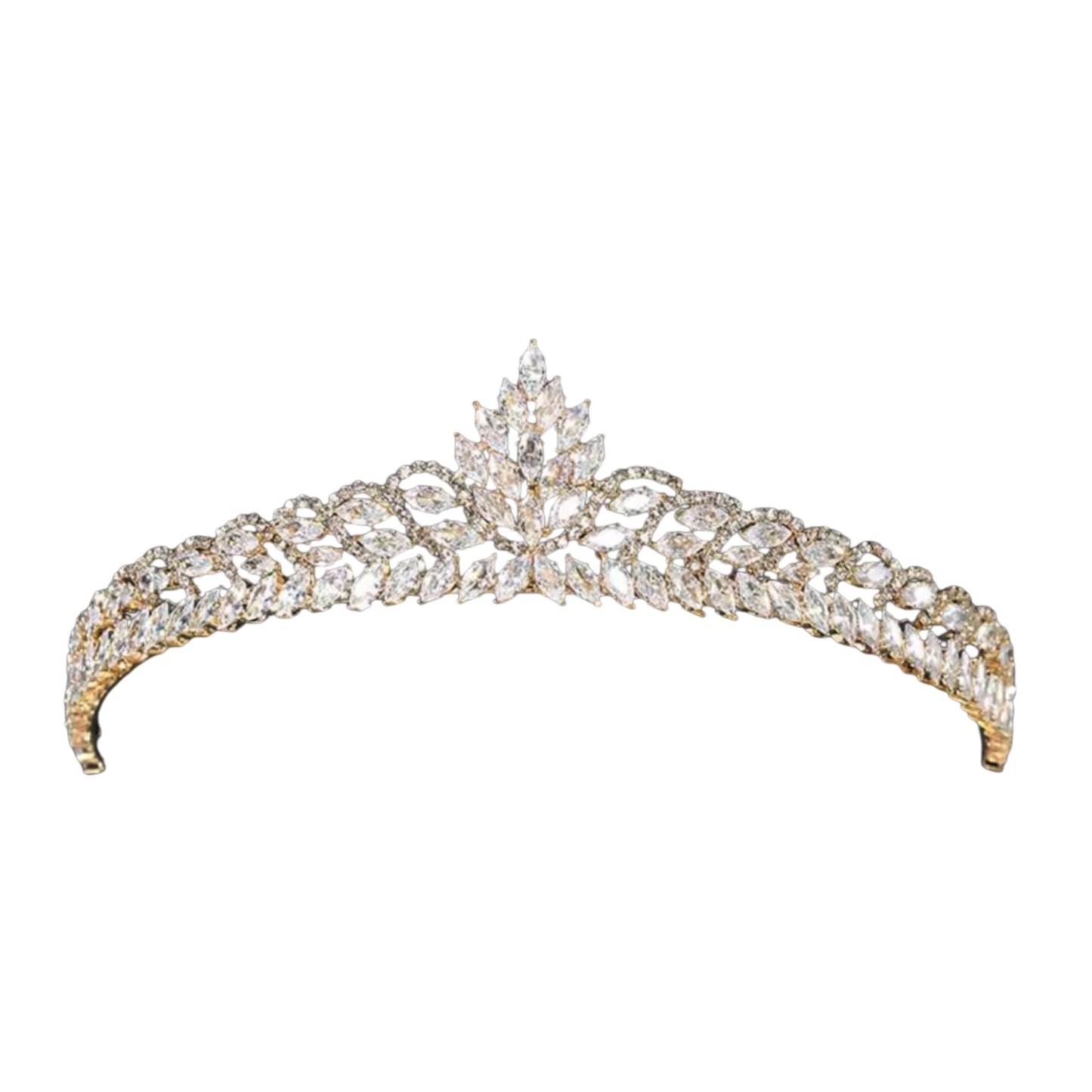 Sparkling Gold Crystal Tiara, Wedding Crown