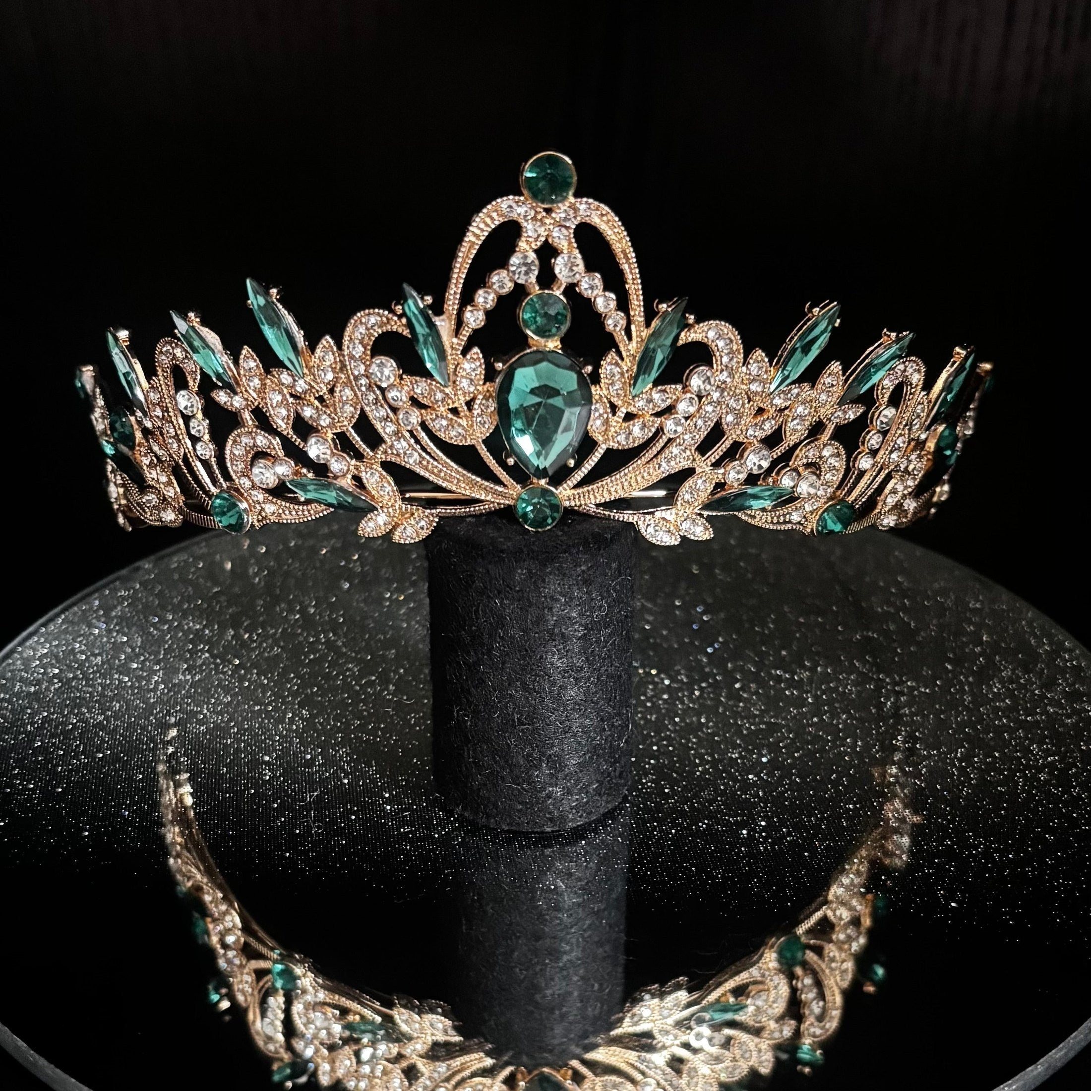 gold and green headpiece