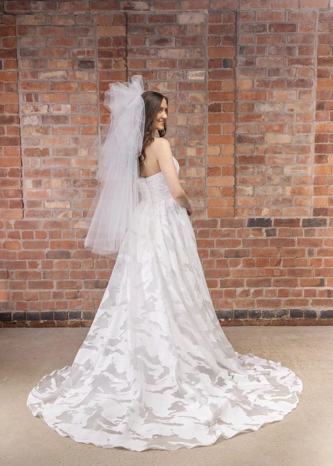 Fingertip Wedding Veil with Ruffles and Pearls By Perfect Bridal PBV9074 - Topknot Tiaras & Veils