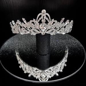 Silver Crystal Wedding Tiara, Brides Headdress, TT1005