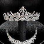 Silver Crystal Wedding Tiara, Brides Headdress, TT1005