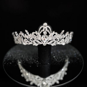 Silver Crystal Wedding Tiara, Brides Headdress, TT1005