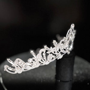 Silver Crystal Wedding Tiara, Brides Headdress, TT1005