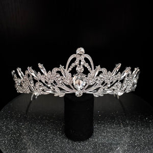 Silver Crystal Wedding Tiara, Brides Headdress, TT1005