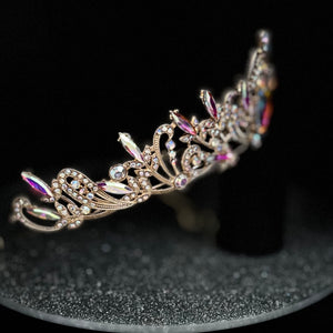 Gold Crystal Wedding Tiara, Brides Headdress, TT1006